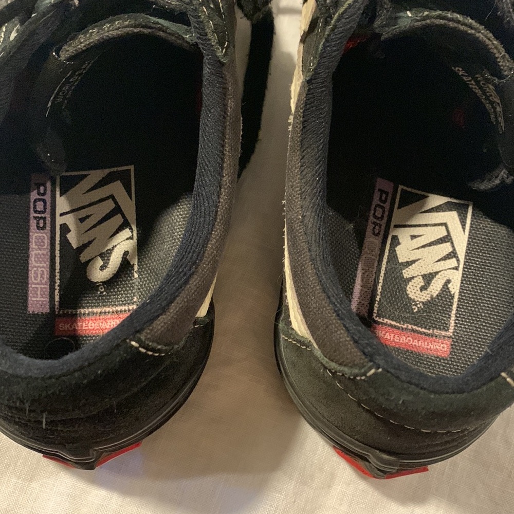 Vans Skate Popcush Old School Black and Cream Skateboarding Shoes Suede Upper - Picture 11 of 15